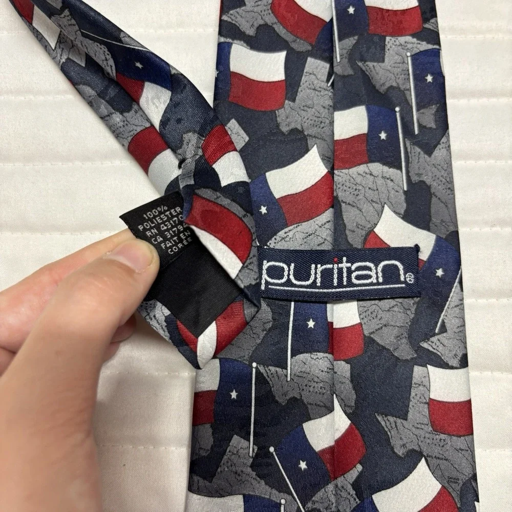 Puritan Men's Neck Tie Multi-Color Polyester Texas State Flag Design